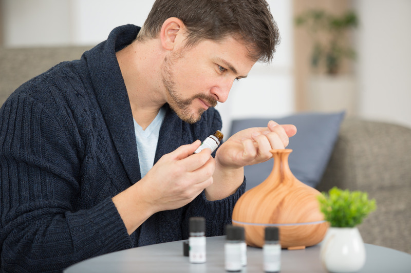 Patient smelling essential oils to help with sleep apnea